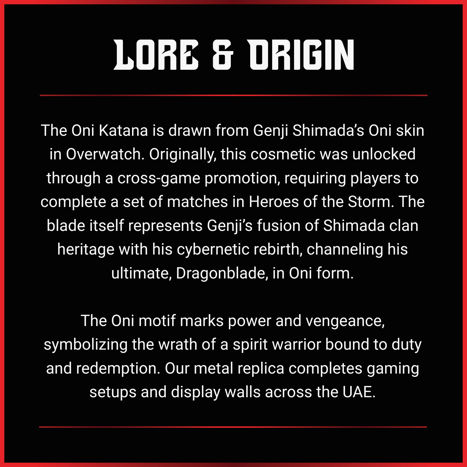 Genji Shimada: Oni Katana