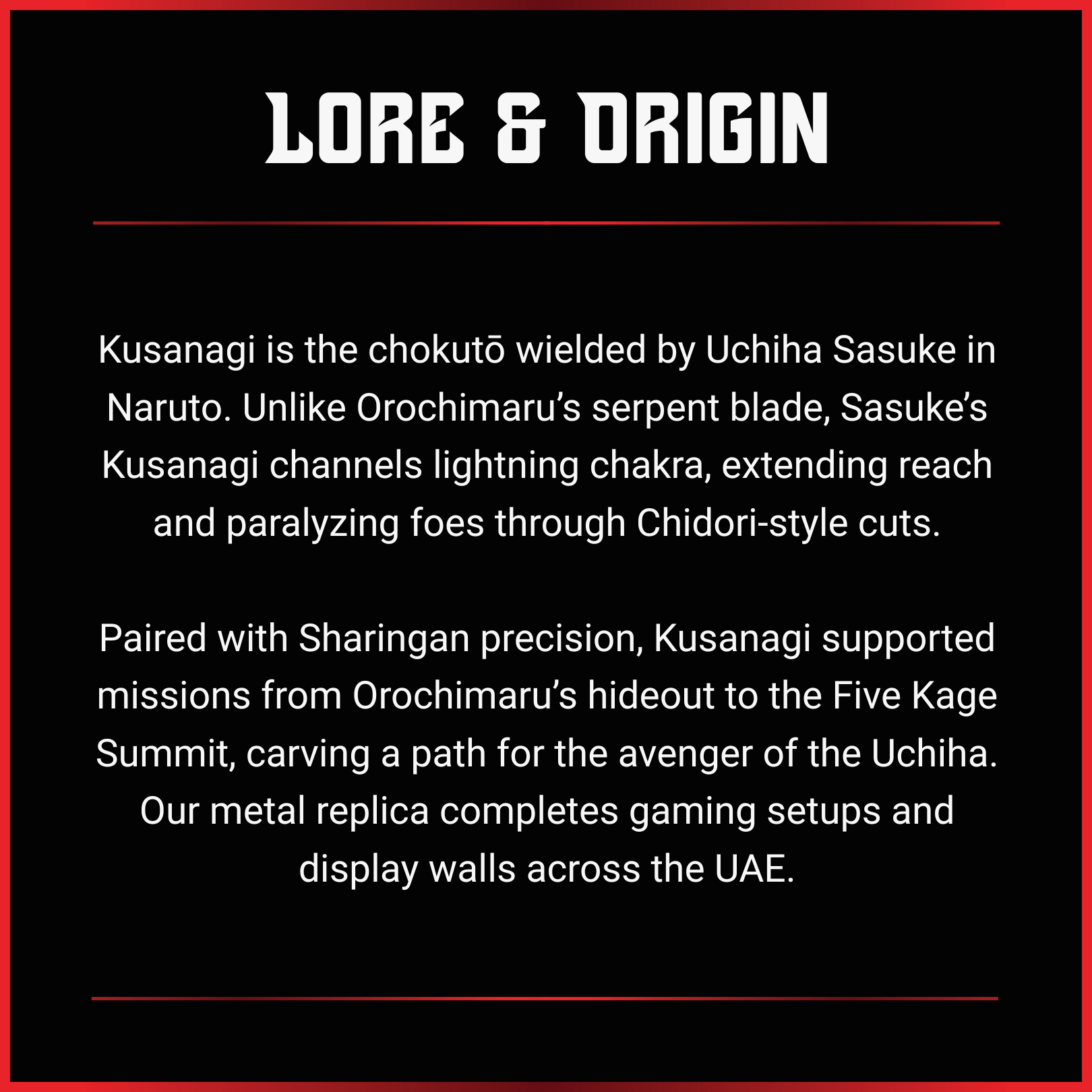 Sasuke Uchiha: Kusanagi V1