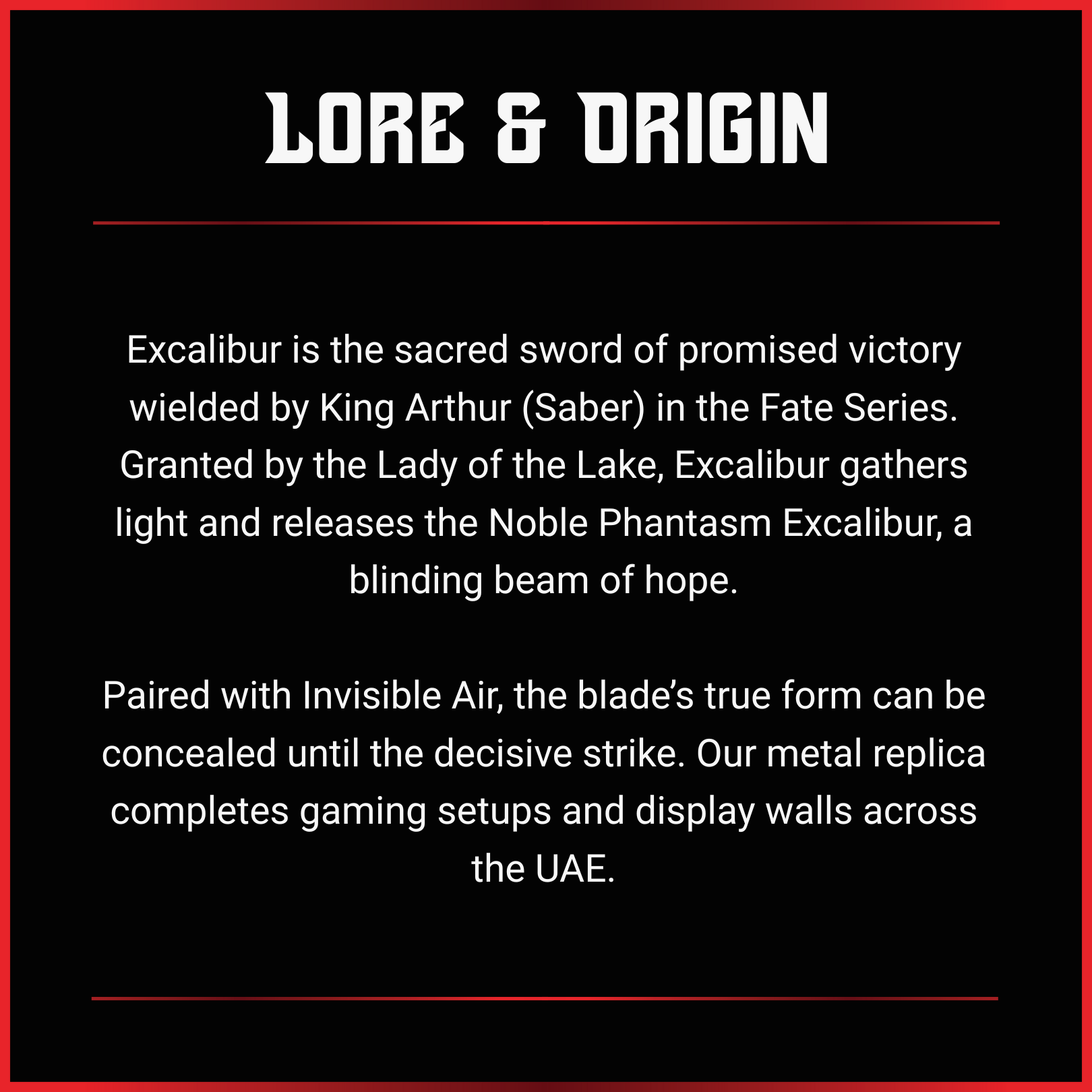 King Arthur (Fate): Excalibur