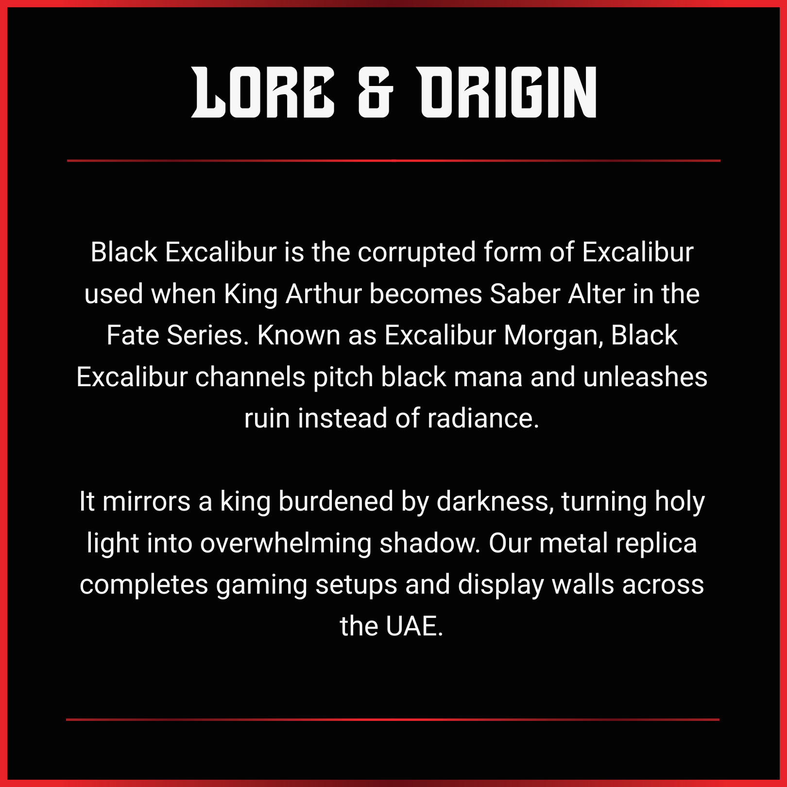 King Arthur (Fate): Black Excalibur