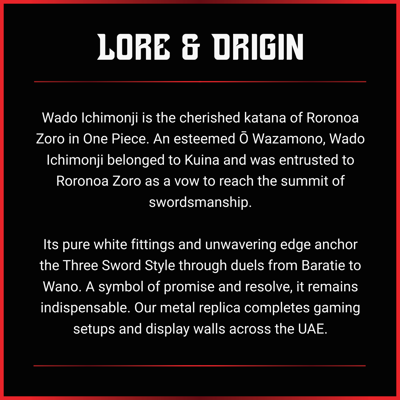 Roronoa Zoro: Wado Ichimonji