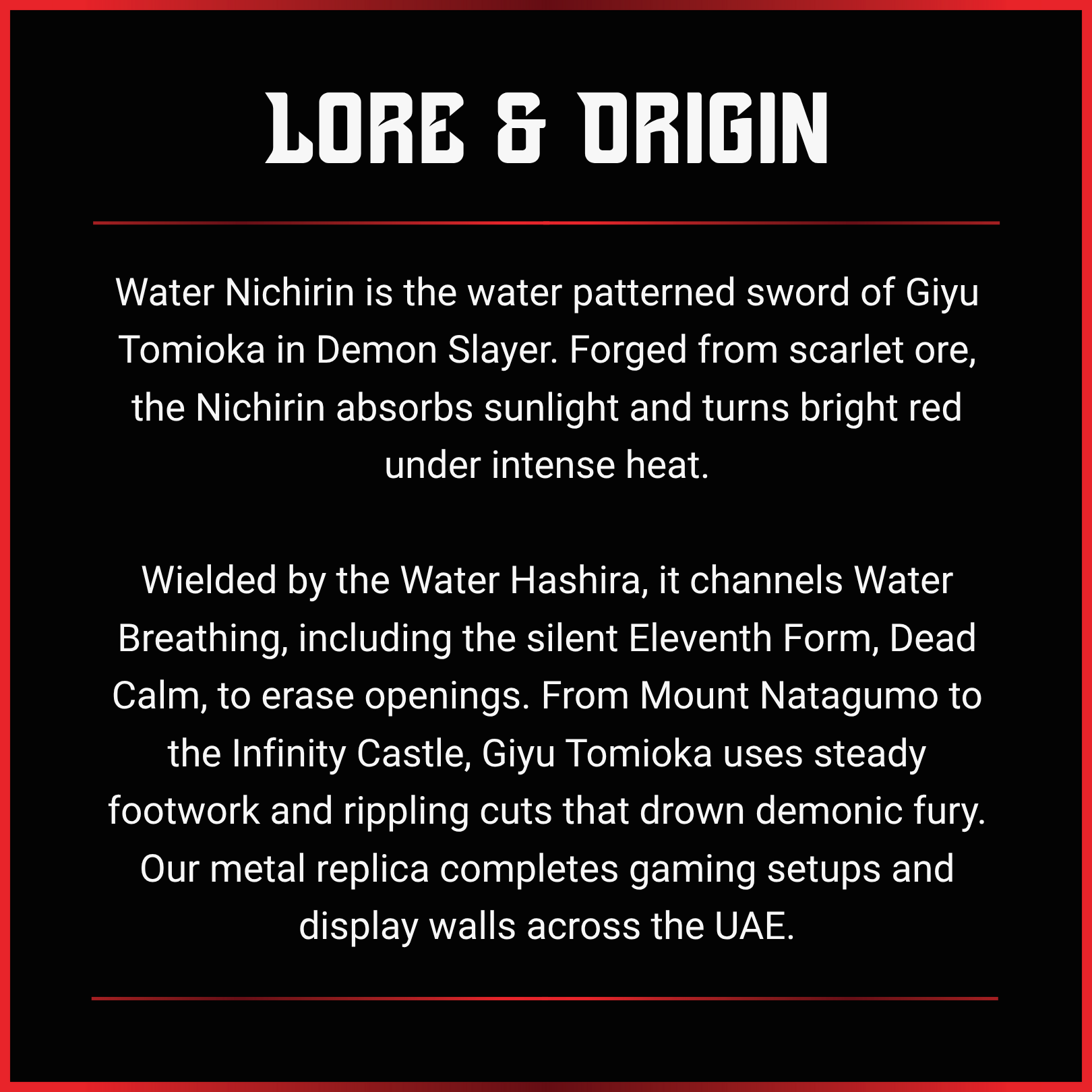 Giyu Tomioka: Water Nichirin