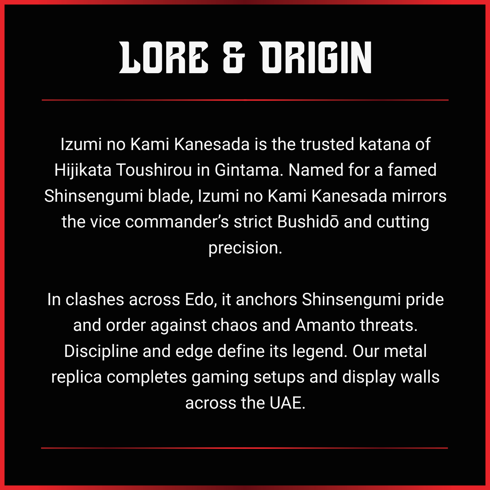 Hijikata Toushirou: Izumi no Kami Kanesada