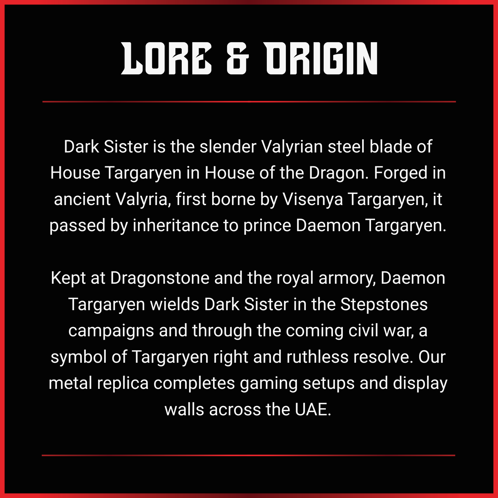 Daemon Targaryen: Dark Sister