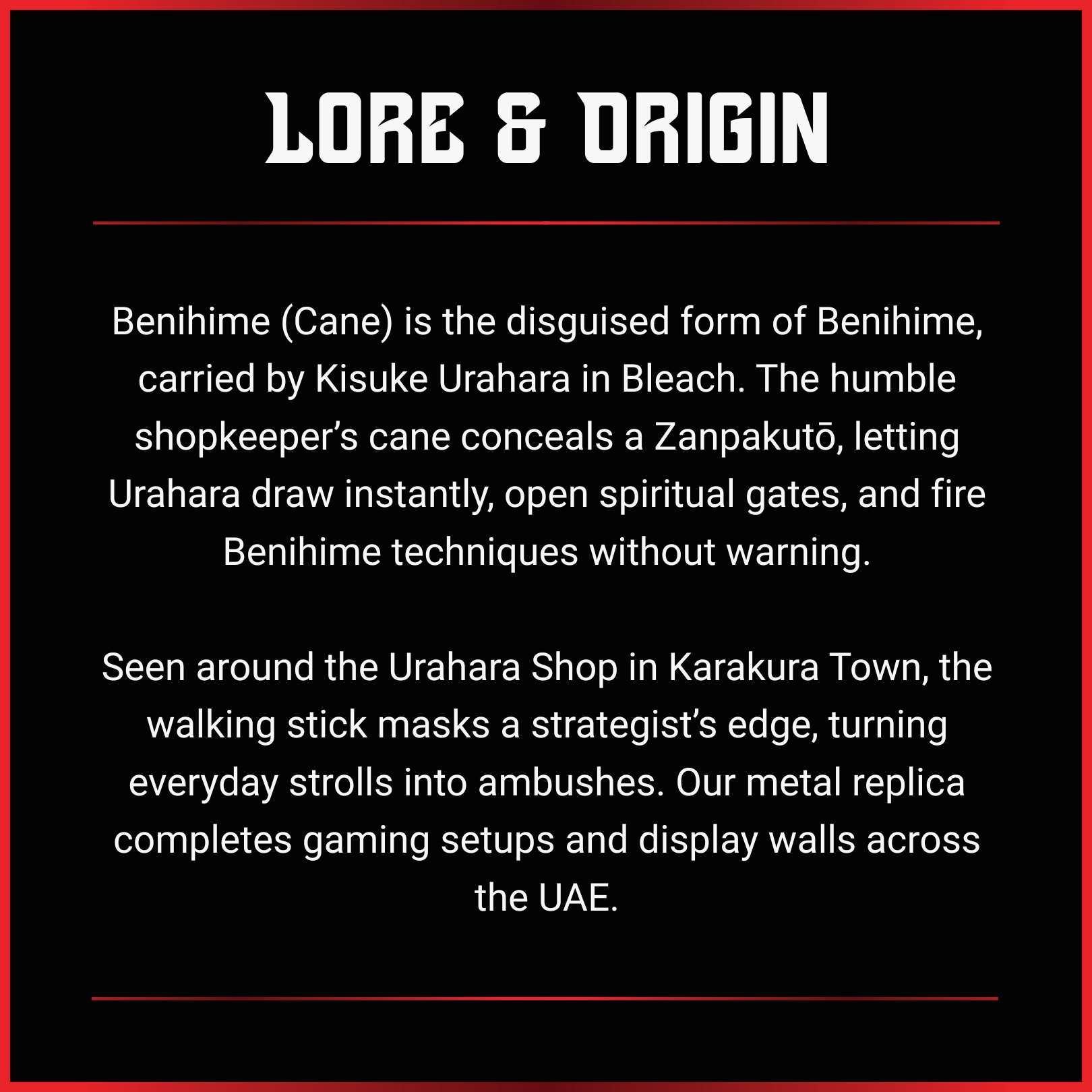 Urahara Kisuke: Benihime (Cane)