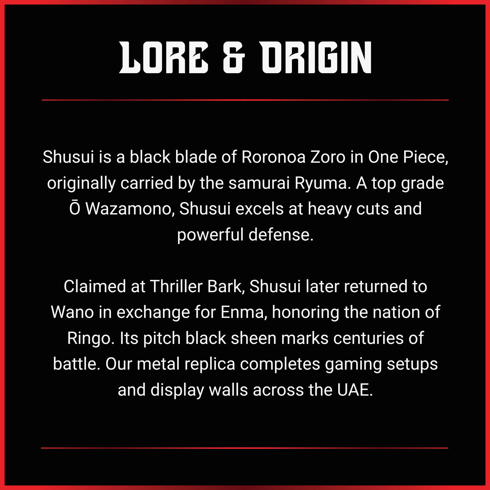 Roronoa Zoro: Shusui