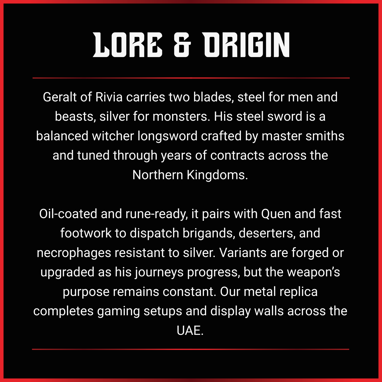 Geralt of Rivia: Steel Sword V1