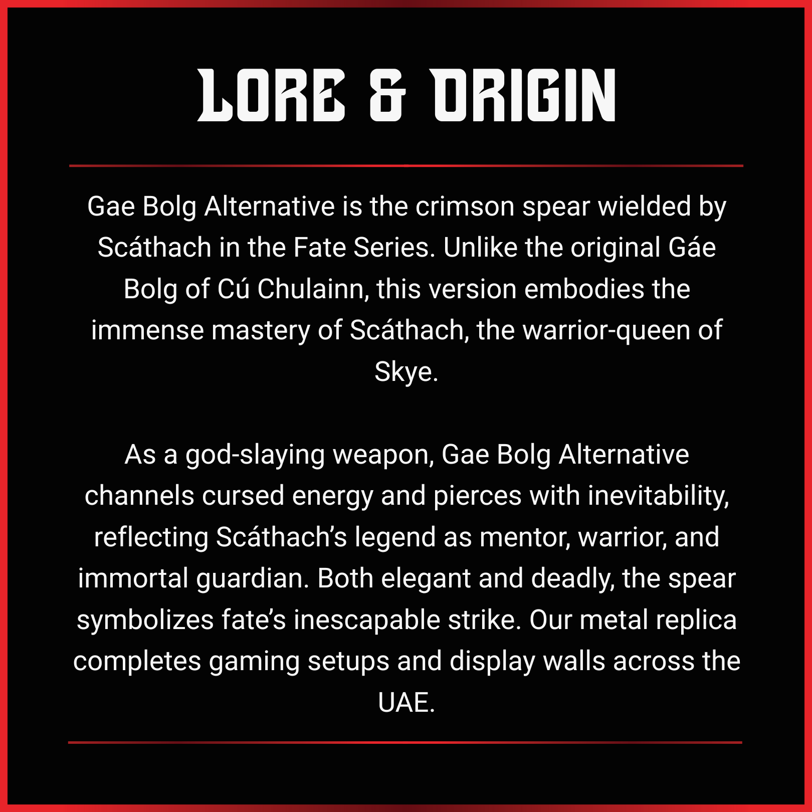 Scathach (Fate): Gae Bolg Alternative