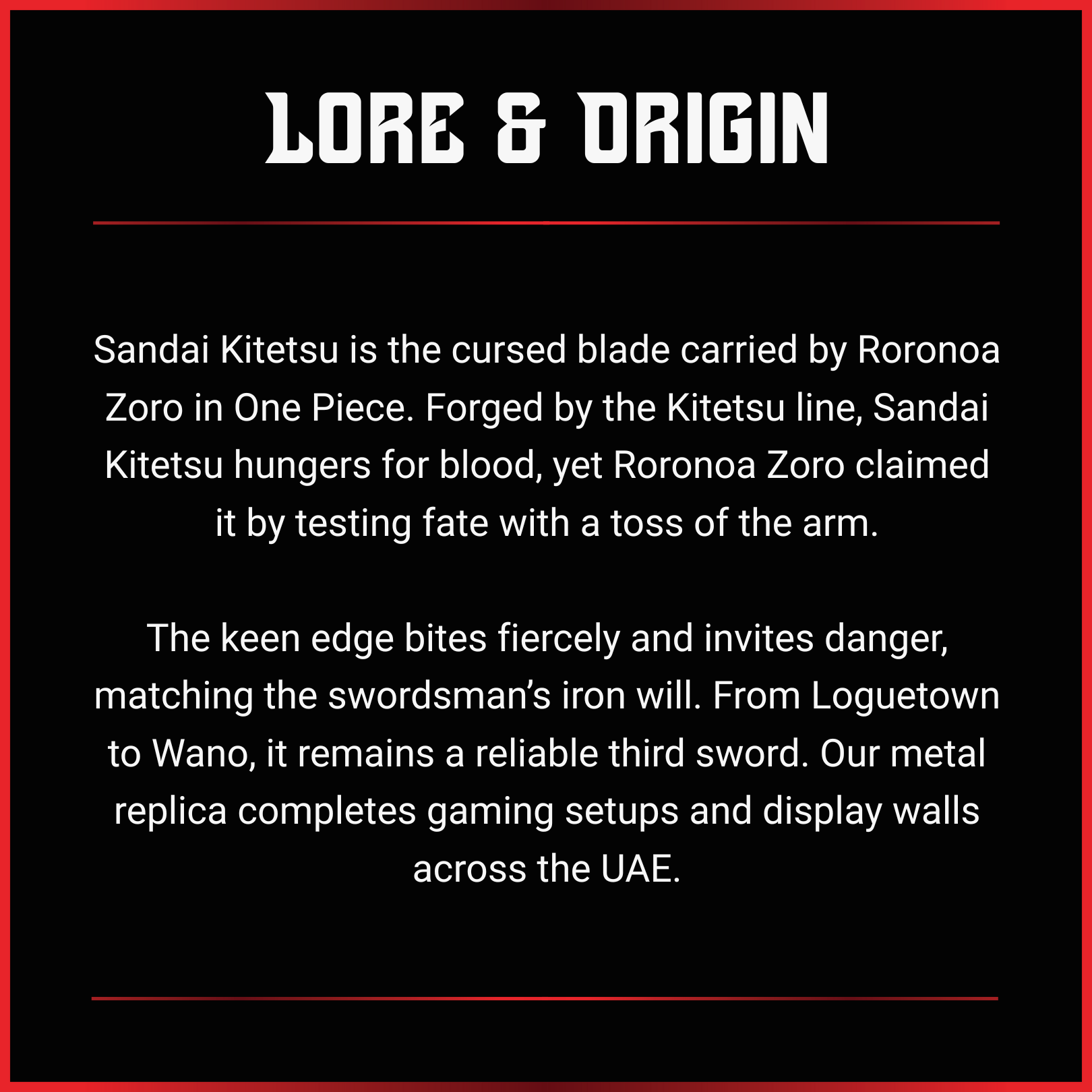 Roronoa Zoro: Sandai Kitetsu