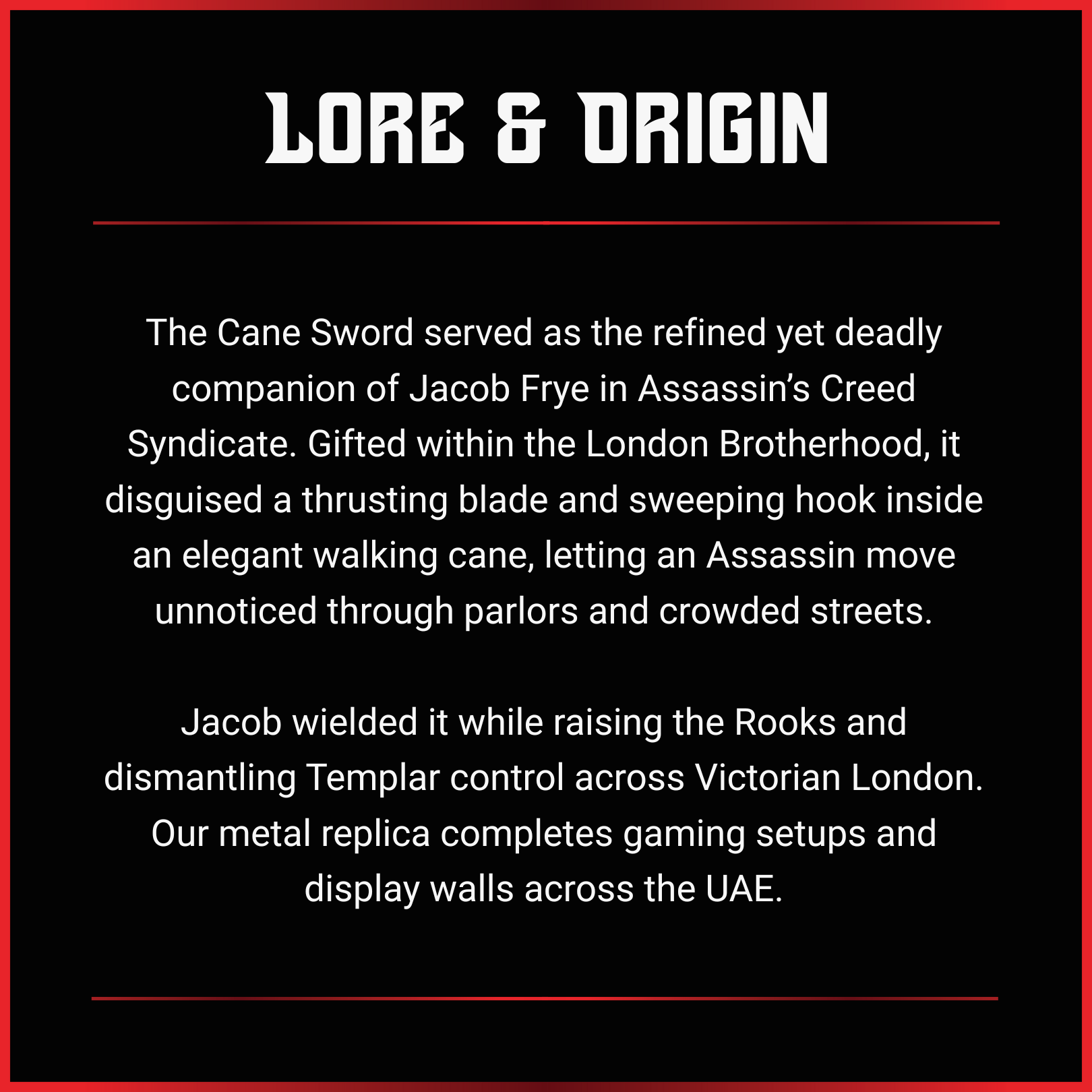 Jacob Frye: Cane Sword