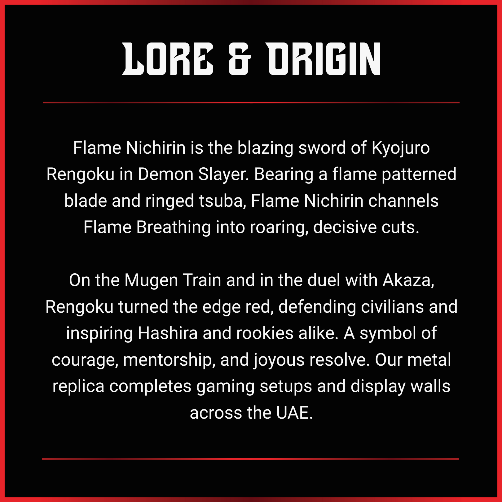 Kyojuro Rengoku: Flame Nichirin