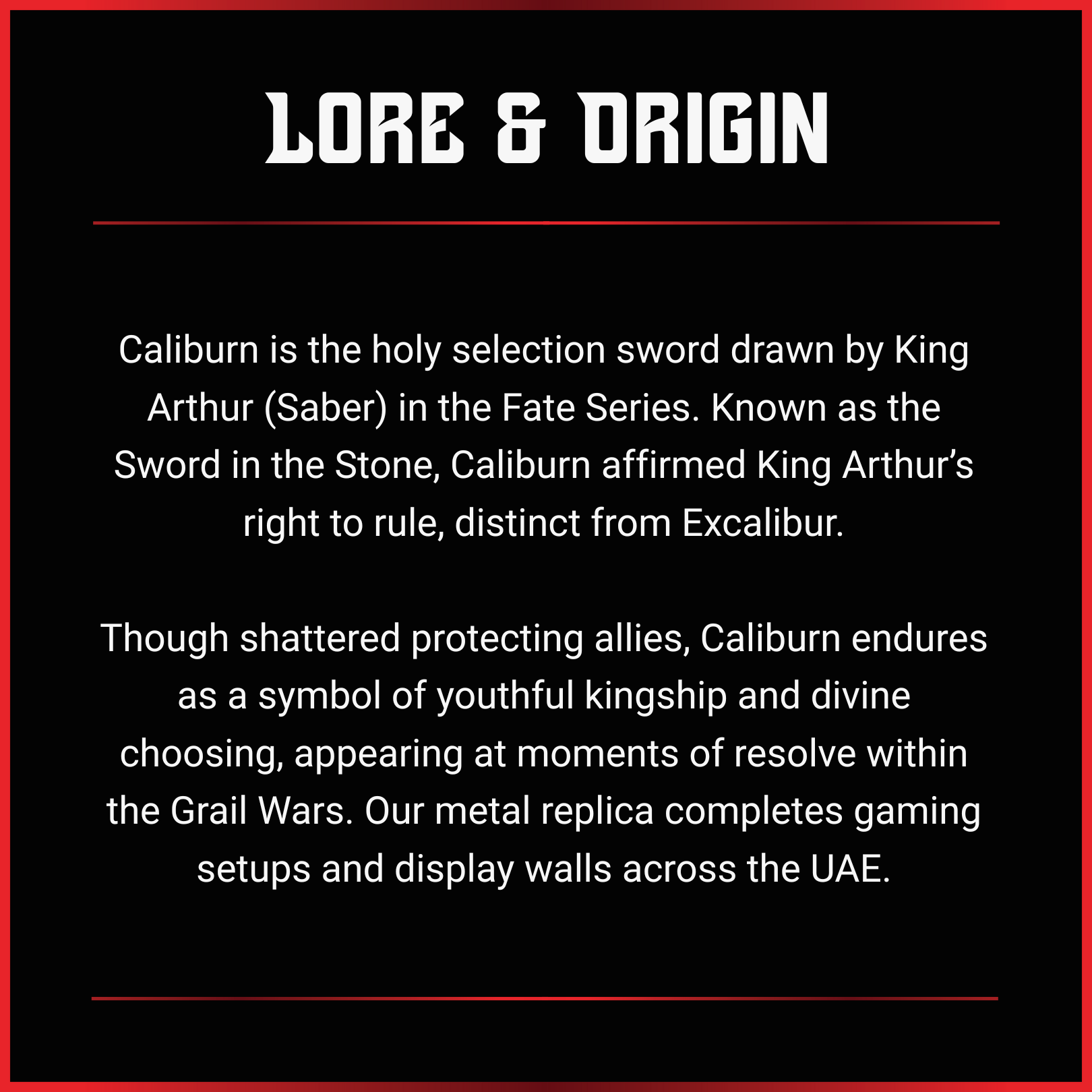 King Arthur (Fate): Caliburn