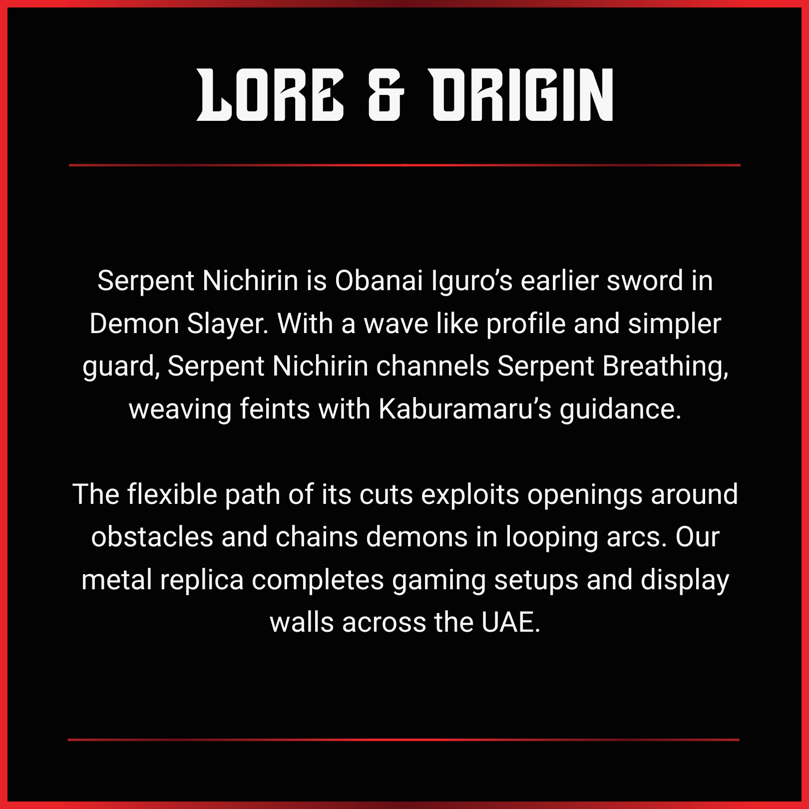 Obanai Iguro: Serpant Nichirin V1