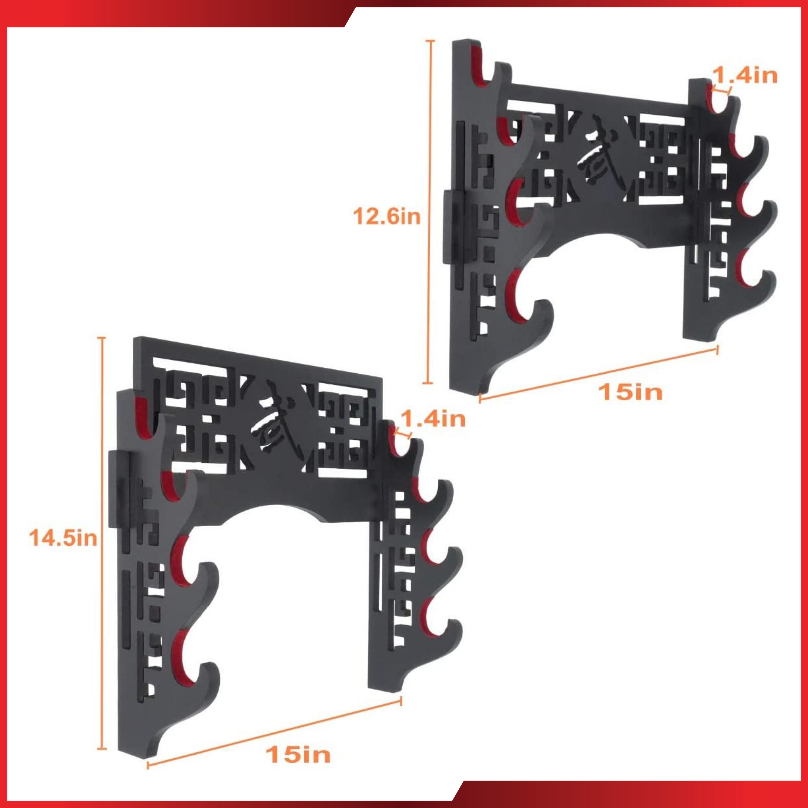 Sword Stand: Quad Wall mount
